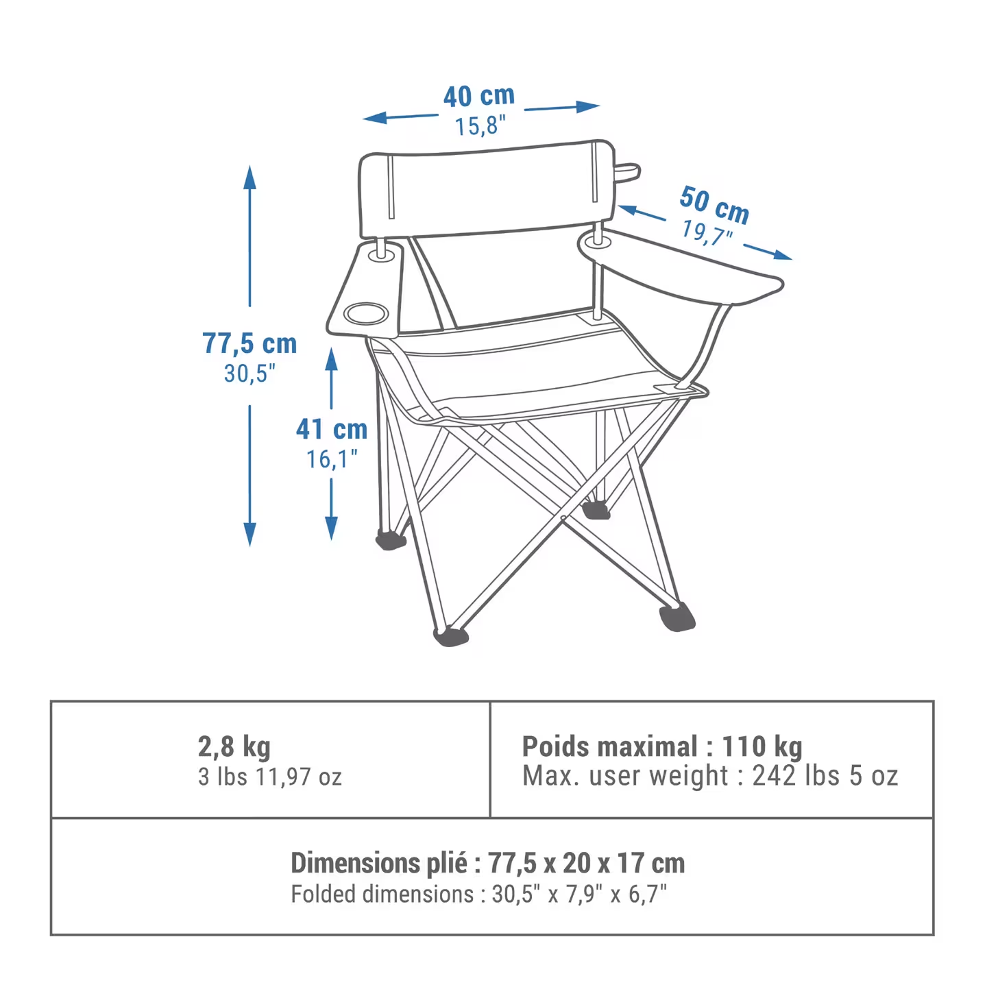 QUECHUA Camping Folding Chair