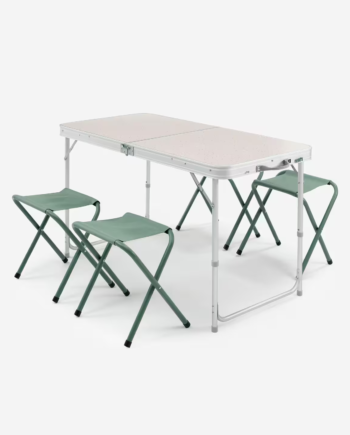 FOLDING CAMPING TABLE - 4 STOOLS - 4 TO 6 PEOPLE